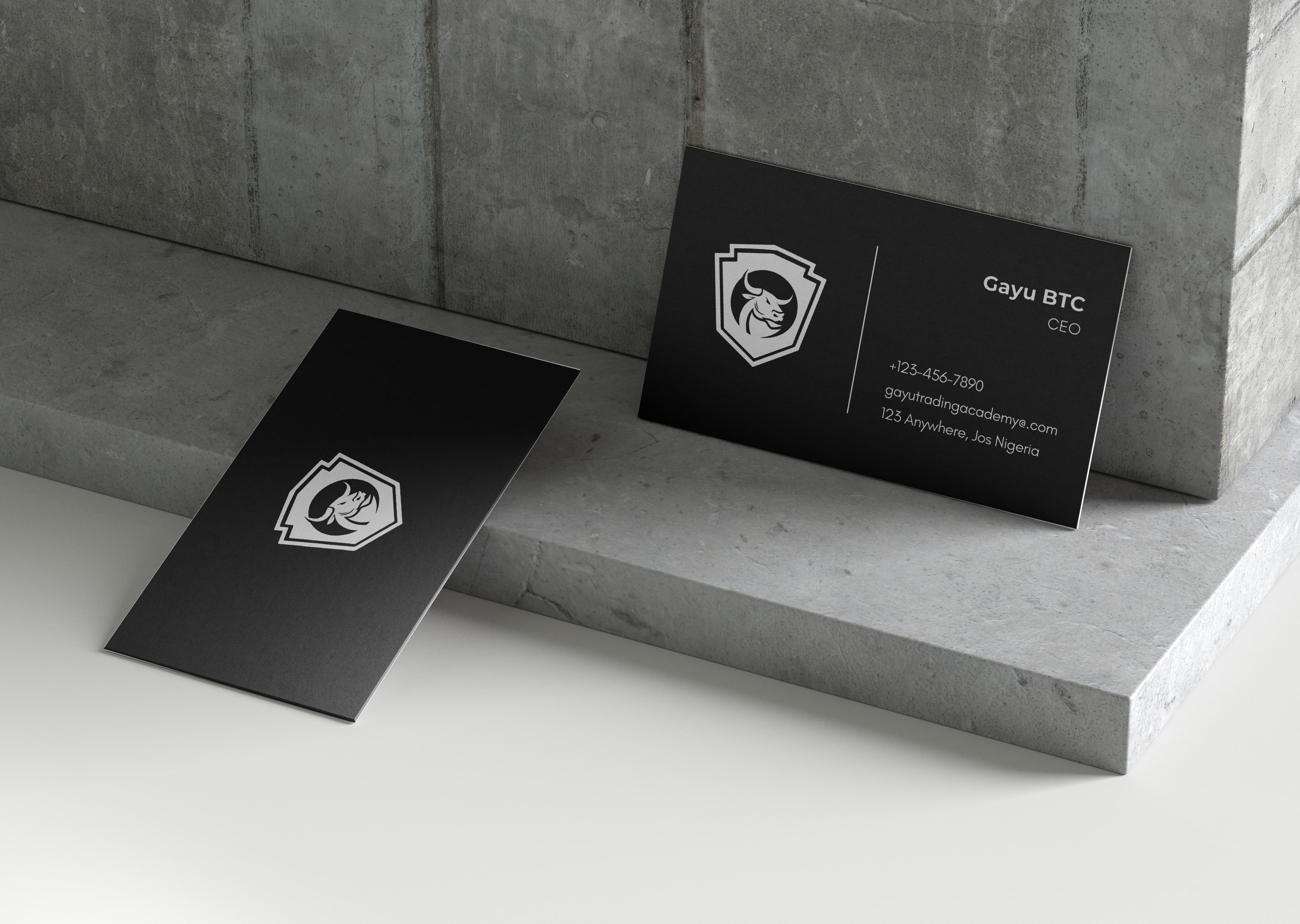 Gayu Trading Academy business cards and stationery